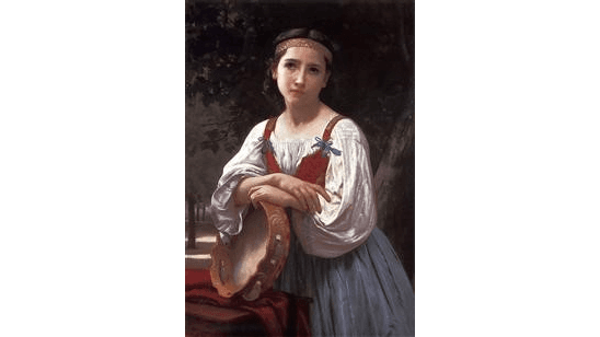 The first novela in "The Exemplary Novels" is "The Little Gipsy Girl." "Gypsy Girl with a Basque Drum," 1867, by William Bouguereau. (Public Domain)