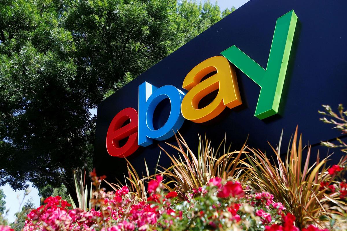 An eBay sign at an office building in San Jose, Calif., on May 28, 2014. (Beck Diefenbach/Reuters)