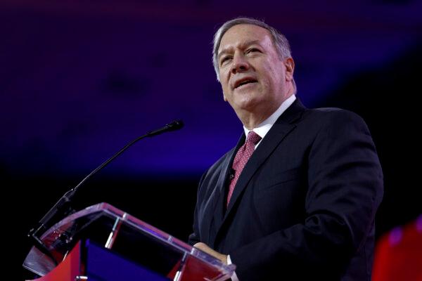 Former U.S. secretary of state and Central Intelligence Agency director Mike Pompeo speaks during the annual Conservative Political Action Conference (CPAC) on March 3, 2023. (Anna Moneymaker/Getty Images)