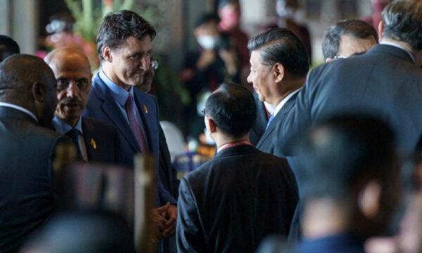 Canadian Prime Minister Justin Trudeau attends the G-20 Leadership Summit in Bali, Indonesia, and briefly met with Xi Jinping, the leader of the Chinese Communist Party, on Nov. 15, 2022. According to media reports, Trudeau raised pressing concerns about the interference activities of the Chinese Communist Party in Canada. (Adam Scotti/Prime Minister's Office Canada/AFP)