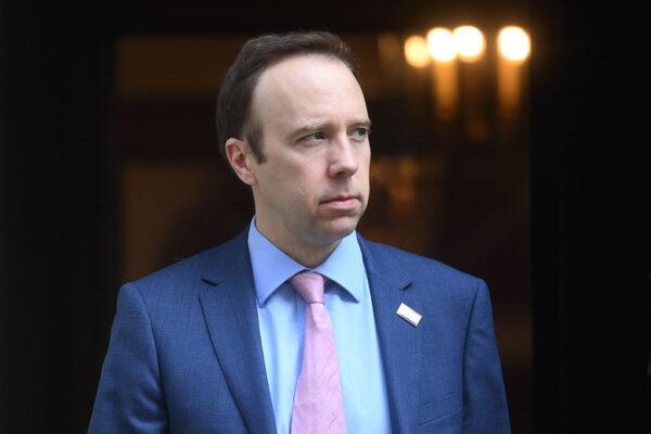 Then-Health Secretary Matt Hancock leaves 10 Downing Street in London, England, on April 9, 2020. (Peter Summers/Getty Images)
