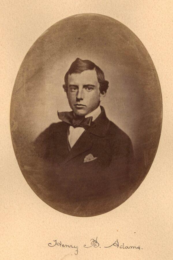 Graduation photo of Henry B. Adams from the Harvard College Class of 1858. Massachusetts Historical Society,<br/>Boston. (public domain)