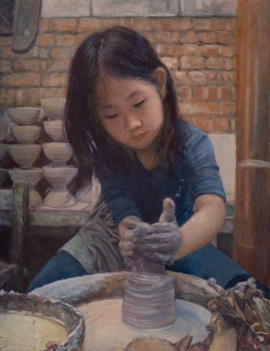 "Focusing" by Louice Chen. (NTD International Figure Painting Competition)