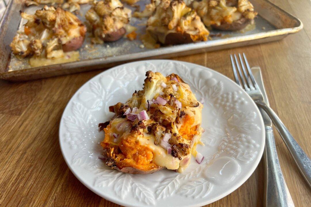 Cauliflower Twice-Baked Sweet Potatoes