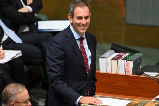 Treasurer Jim Chalmers during Question Time at Parliament House in Canberra, Australia, on Feb. 14, 2023. (Martin Ollman/Getty Images)