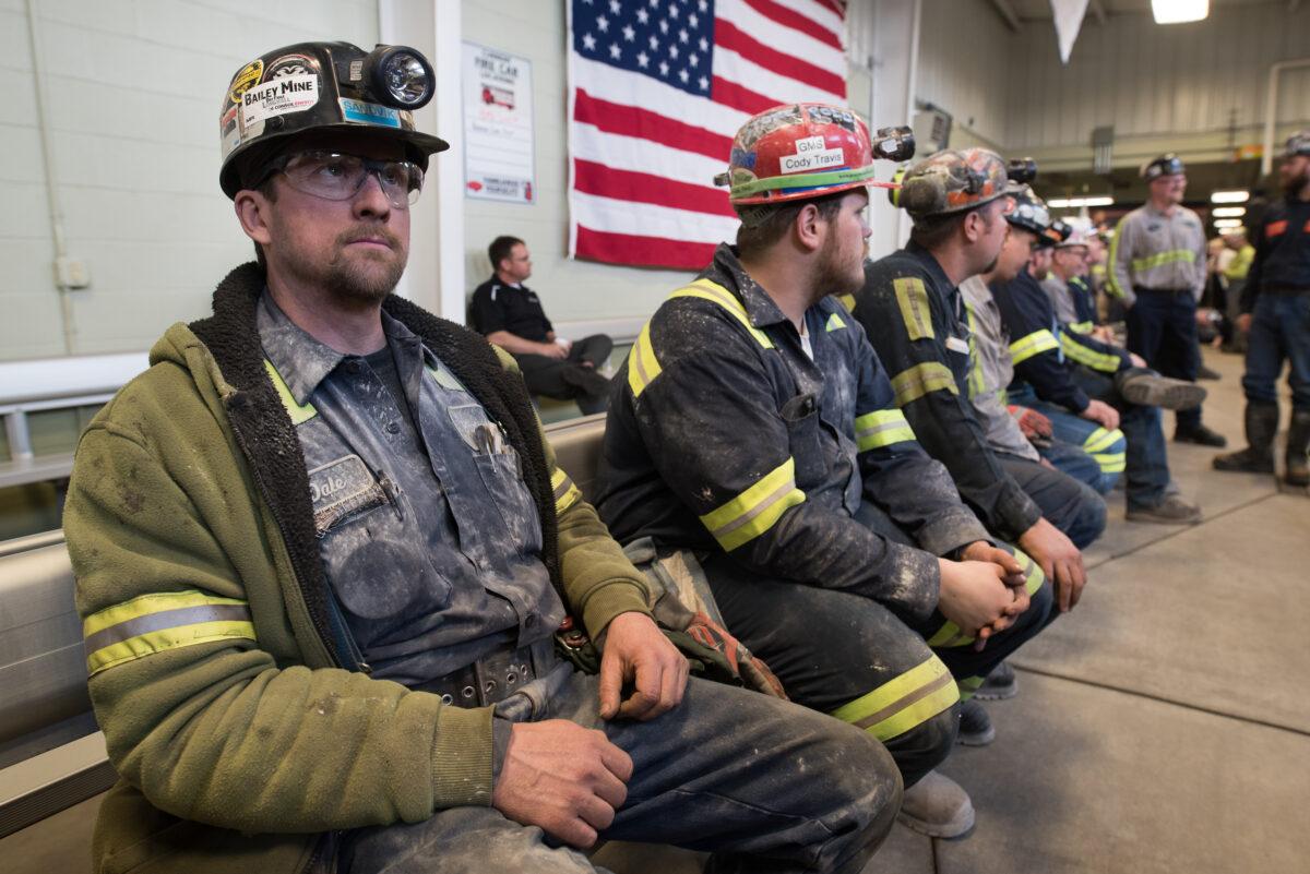 Coal miners at the Harvey Mine in Sycamore, Pa., on April 13, 2017. (Justin Merriman/Getty Images)