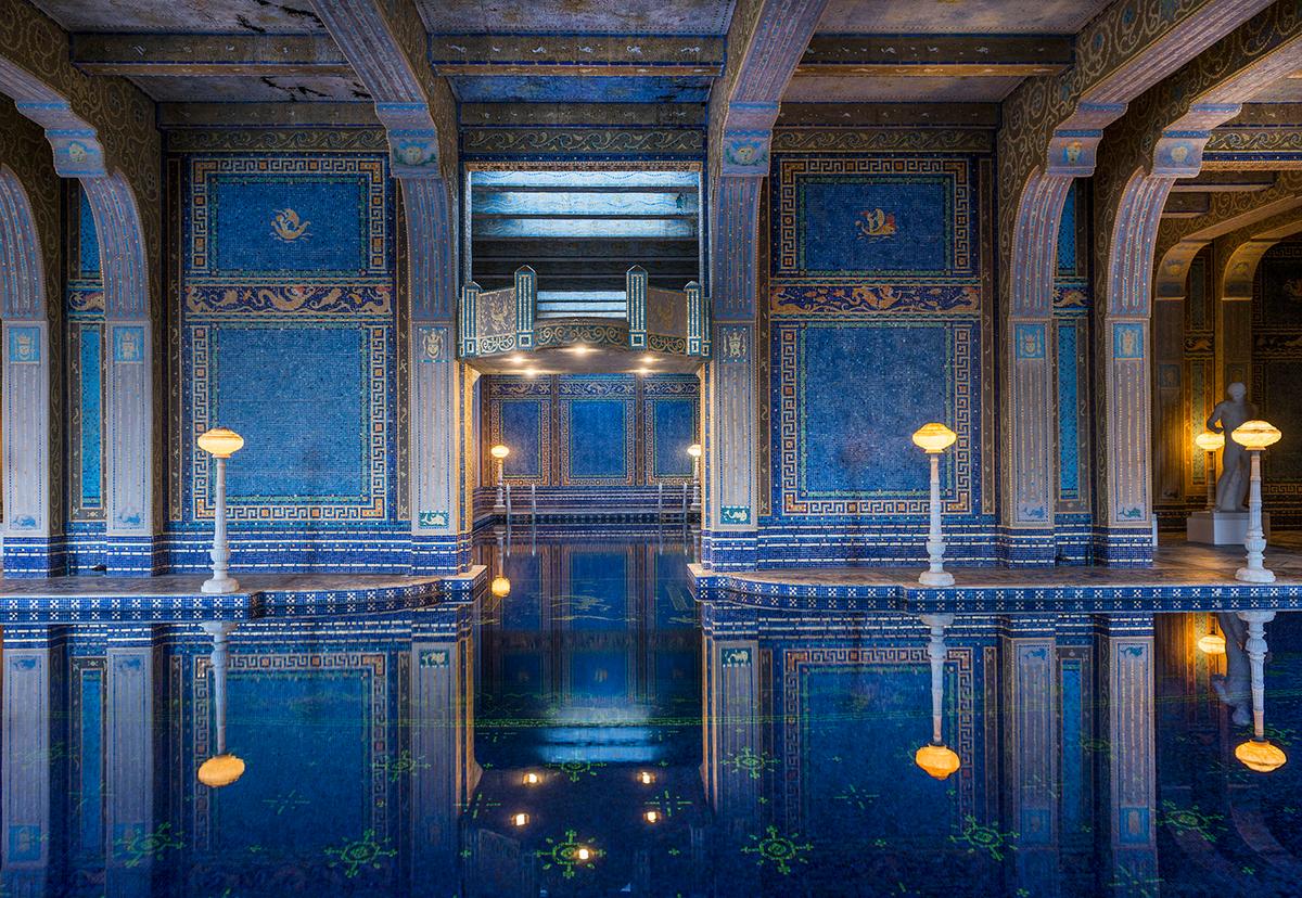 The ornate indoor Roman Pool at Hearst Castle. Library of Congress. (Public Domain)