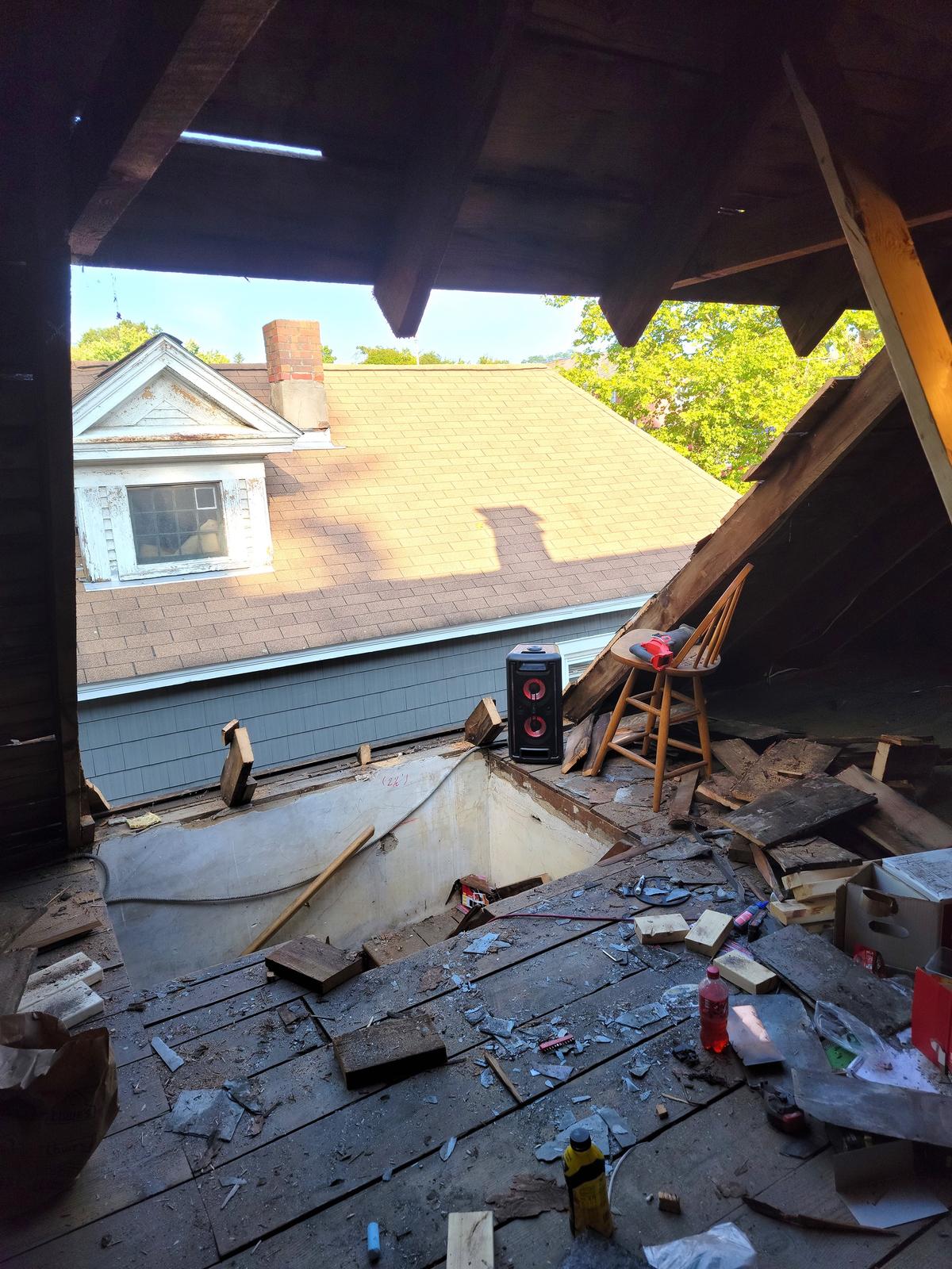 Imagine a mother of three young boys cutting a hole in her roof like this to create a dormer. If she can do a big job like this, so can you. (Tim Carter/Tribune Content Agency/TNS)