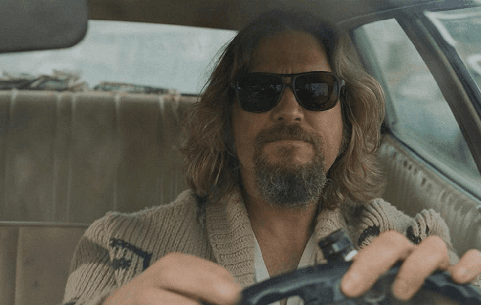 Jeff Lebowski, aka The Dude (Jeff Bridges), drinking and driving, in "The Big Lebowski." (Gramercy Pictures)