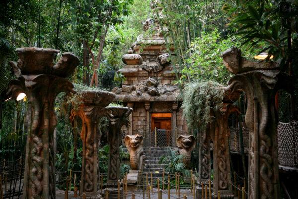 Based on the Indiana Jones films, Indiana Jones Adventure takes guests on a high-speed journey as they work to escape the Temple of the Forbidden Eye with the help of famed archeologist, Indiana Jones. (Paul Hiffmeyer/Disneyland Resort)