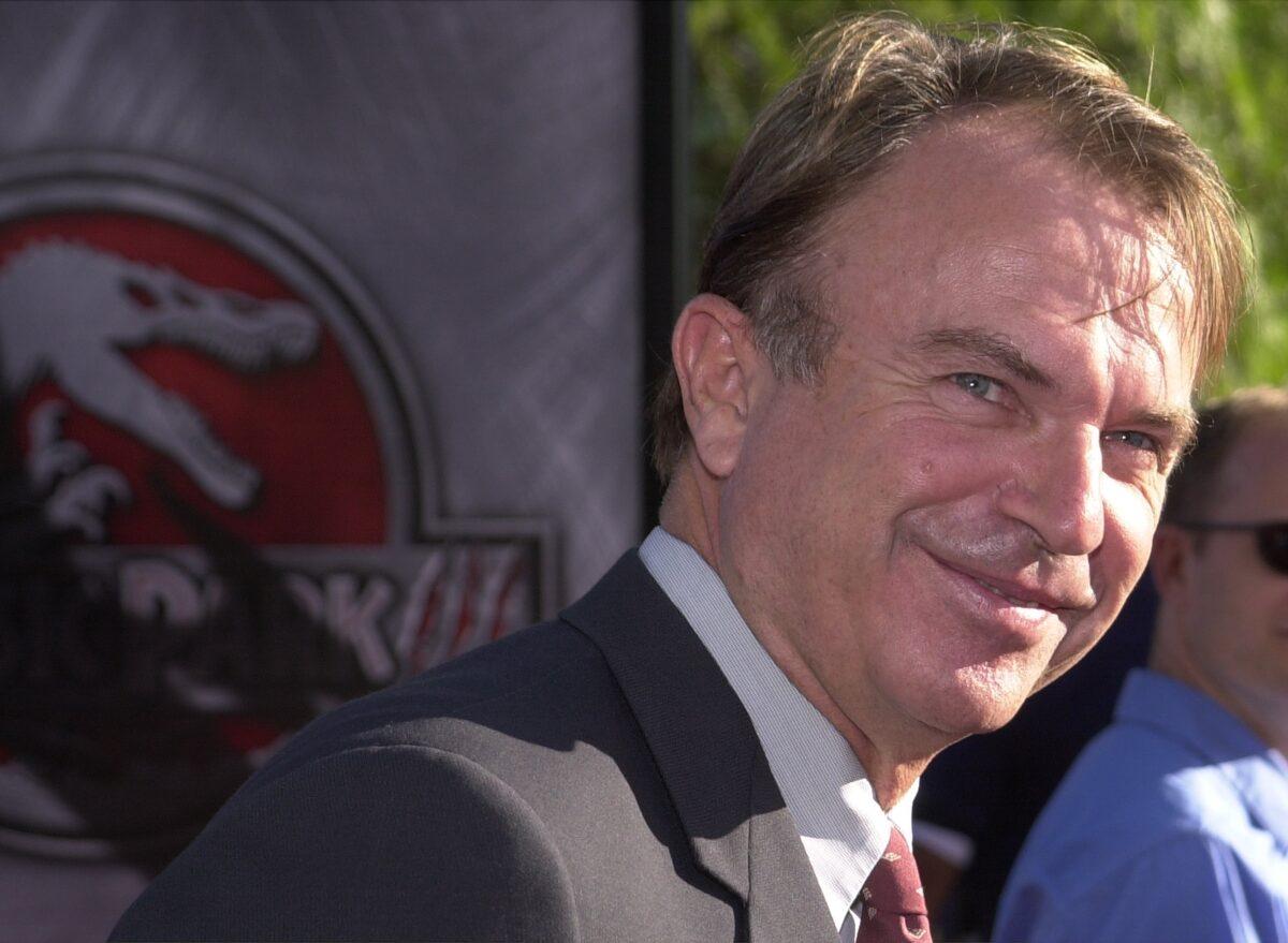 Actor Sam Neill attends the premiere of the Universal Pictures film Jurassic Park III at Universal Studios in Burbank, Calif., on July 16, 2001. (Vince Bucci/Getty Images)