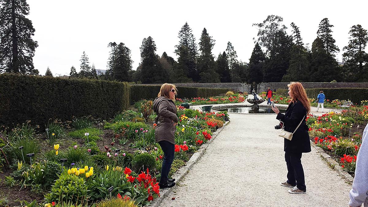 During a trip to Ireland, booked through Singles Travel International, we toured the gardens of various estates. Being part of a travel group means you have someone nearby to take your photo. (Nancy Clanton/The Atlanta Journal-Constitution/TNS)