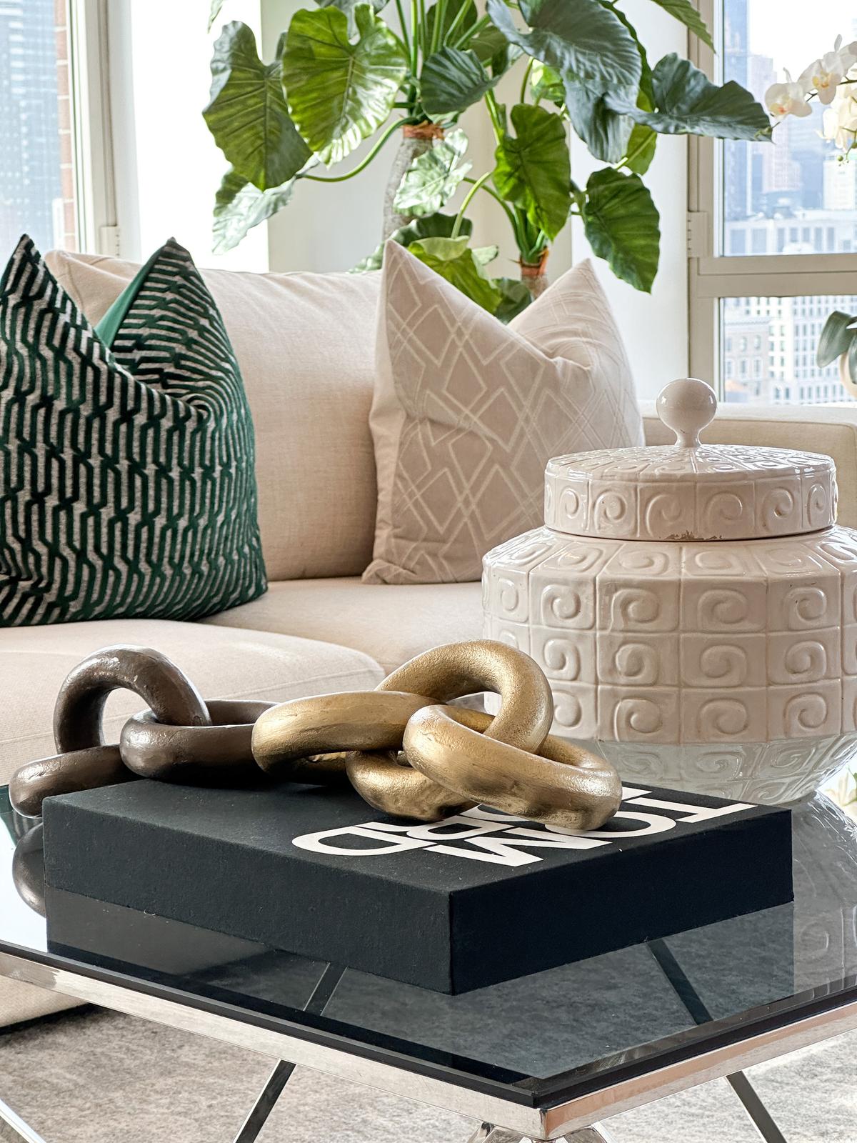 Black, gold and white accessories add to an existing neutral color palette. (Provided photo/TNS)