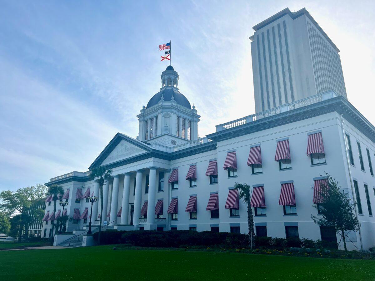 The Old Florida Capitol, built in 1845 and photographed on March 14, 2023, now serves as a museum, while the government work of Florida is based in a newer Capitol building behind it in Tallahassee, Fla. (Nanette Holt/The Epoch Times)