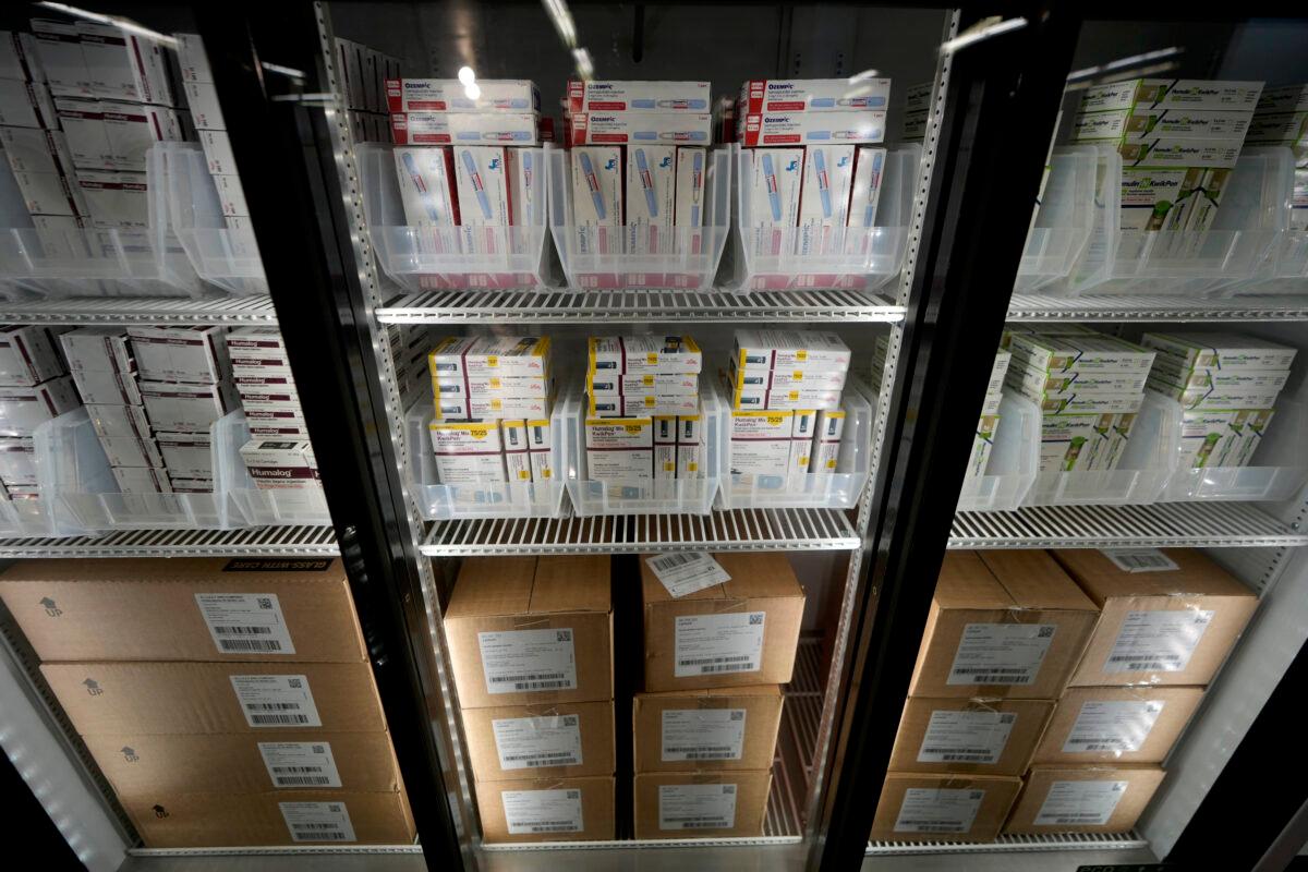 Thousands of doses of insulin are warehoused at a Kaiser warehouse in Downey, Calif., on March 18, 2023. (Damian Dovarganes/AP Photo)