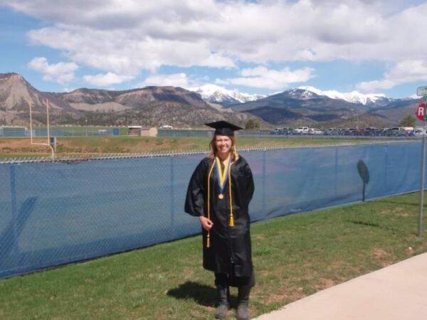 Coral Amayi in her graduation regalia, found on her camera that was lost in Animas River near Durango, Colorado in July, 2010. (Courtesy Coral Amayi)