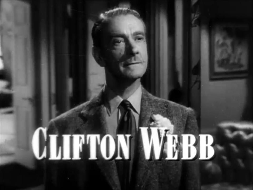 Cropped screenshot of Clifton Webb from the trailer for the film "Laura" in 1944. (Public Domain)