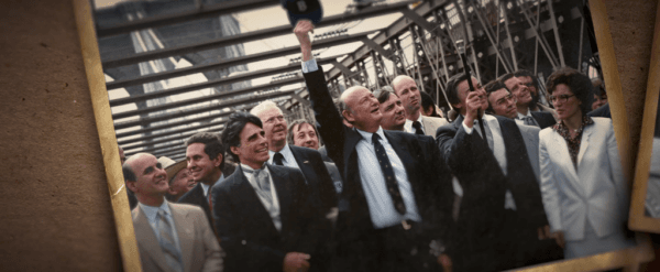 Ed Koch's (C) time in office was marred by corruption scandals, as seen in "Gotham: The Fall and Rise of New York." (Gravitas Ventures and Electrolift Creative)
