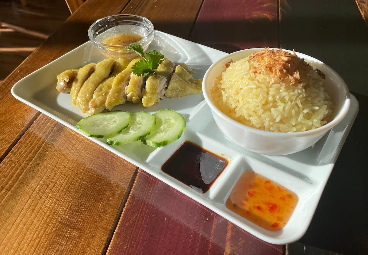 The mouthwatering Hainan chicken rice is one of Thai Chili's signature dishes. (Courtesy of Gordon Lam)