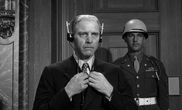 Respected judge Dr. Ernst Janning (Burt Lancaster) is on trial for war crimes in "Judgment at Nuremberg." (United Artists)
