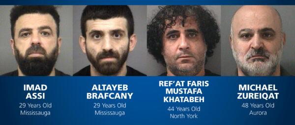 Peel Regional Police announced on March 21, 2023, that charges have been laid against four men suspected to be part of an auto theft ring in Ontario. (Peel Regional Police Handout)