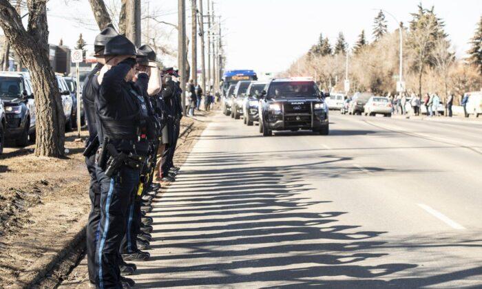 Procession for Edmonton Police Officers Shot and Killed Responding to Call