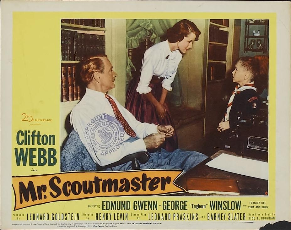 Lobby card for the 1953 film "Mister Scoutmaster." (MovieStillsDB)
