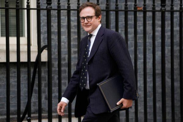 Britain's Minister of State for Security Tom Tugendhat arrives to attend the first Cabinet meeting under the new Prime Minister, Rishi Sunak in 10 Downing Street, London, on Oct. 26, 2022. (Niklas Halle'n/AFP via Getty Images)