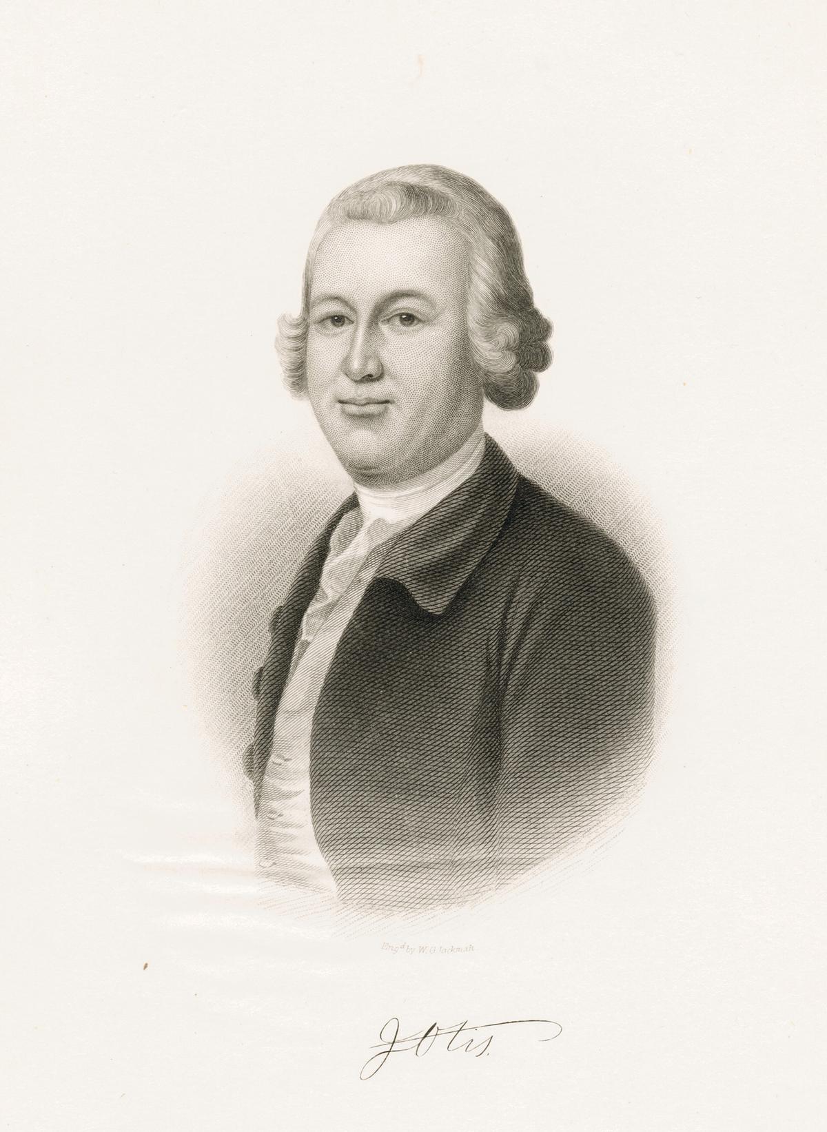 Warren's older brother James was an able mentor. A likeness of James Otis, after the painting by Blackburn. Emmet Collection of Manuscripts. (Public Domain)