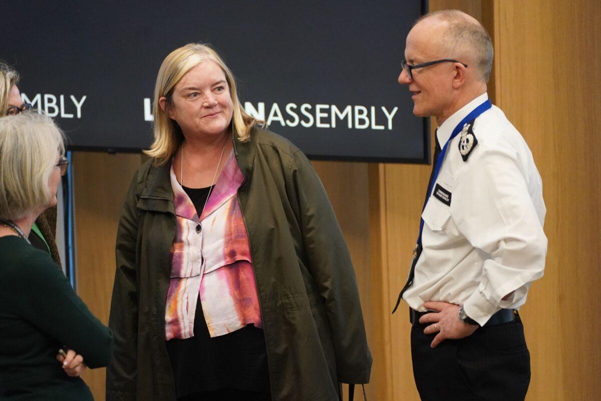 Metropolitan Police Commissioner Sir Mark Rowley (R) with Baroness Louise Casey before answering questions from London Assembly members at City Hall in east London on March 22, 2023. (PA)