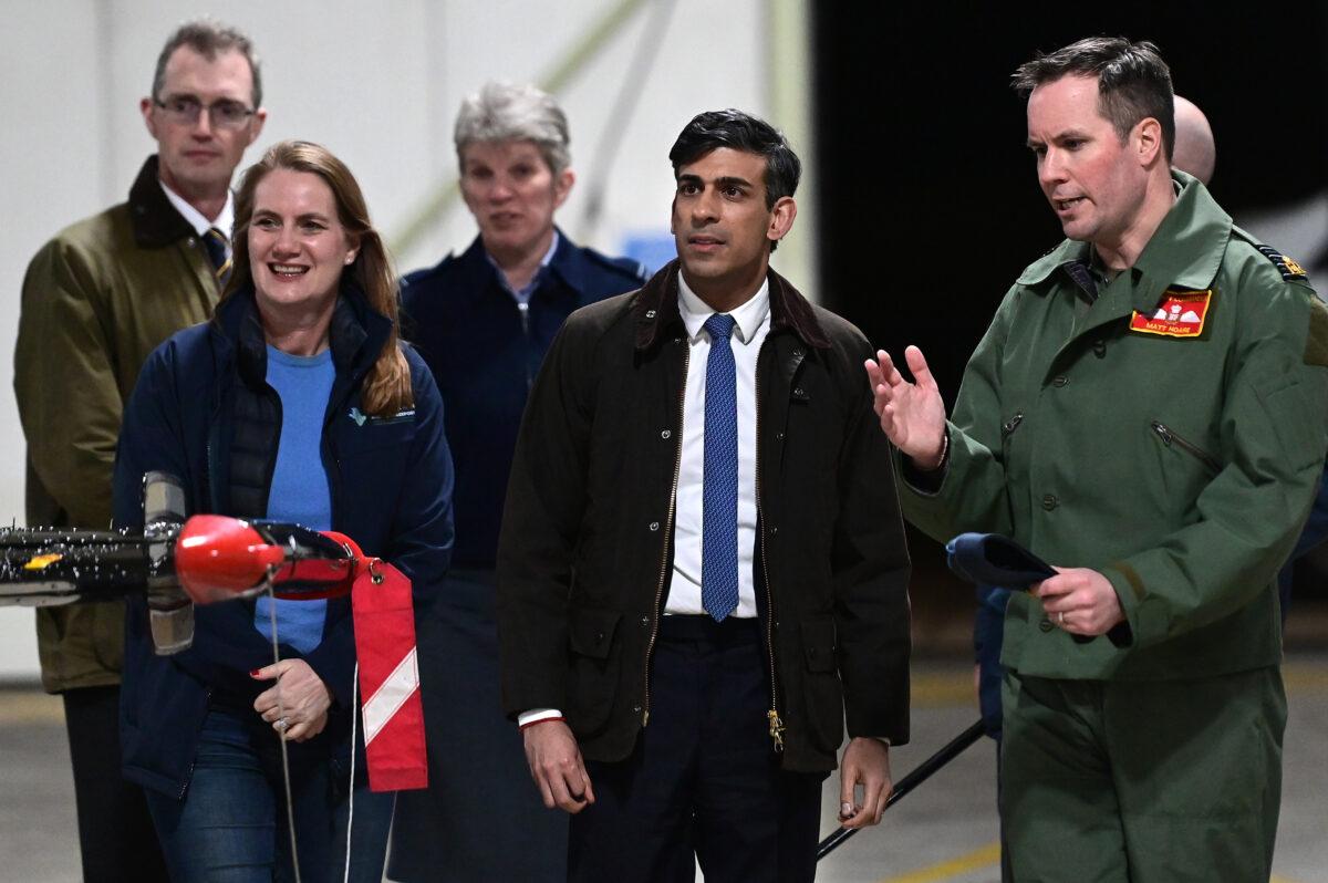 Prime Minister Rishi Sunak during a visit to RAF Valley in Anglesey, North Wales, on March 22, 2023. (PA)