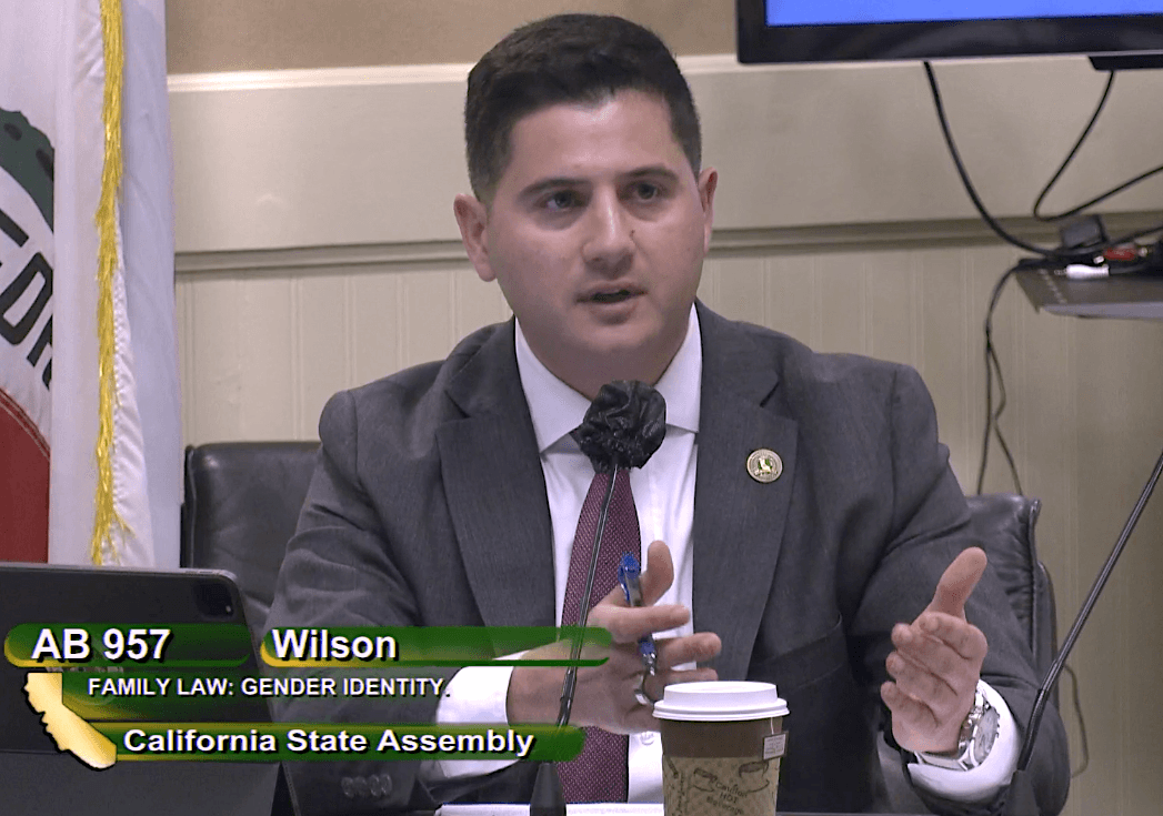  Assemblyman Bill Essayli speaks to the California Assembly Judiciary Committee in Sacramento on March 21, 2023. (Screenshot via California State Assembly)