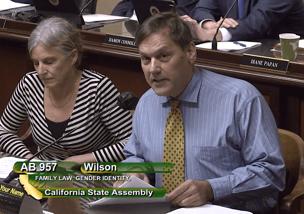 Ted Hudacko speaks in front of the California Assembly Judiciary Committee in Sacramento on March 21, 2023. (Screenshot via California State Assembly)