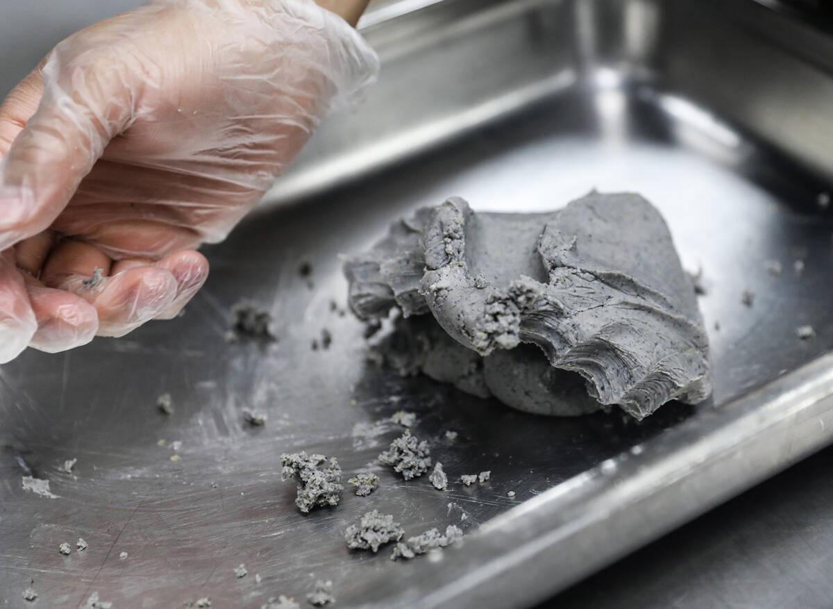 Chef DJ Flores kneads freshly made blue corn masa at Milpa, his Mexican restaurant in the southwest Las Vegas valley, Thursday, March 9, 2023. (Rachel Aston/Las Vegas Review-Journal/TNS)