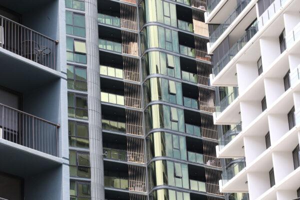 Balconies seen at apartments in Southbank in Brisbane, Australia on Jan. 11, 2021. (Jono Searle/Getty Images)