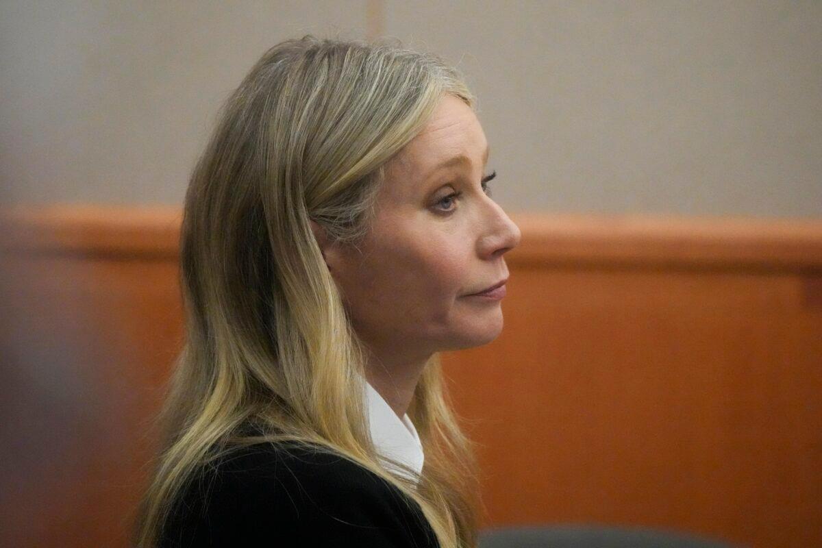 Gwyneth Paltrow sits in court during an objection by her attorney during her trial in Park City, Utah, on March 27, 2023. (Rick Bowmer/AP Photo, Pool)