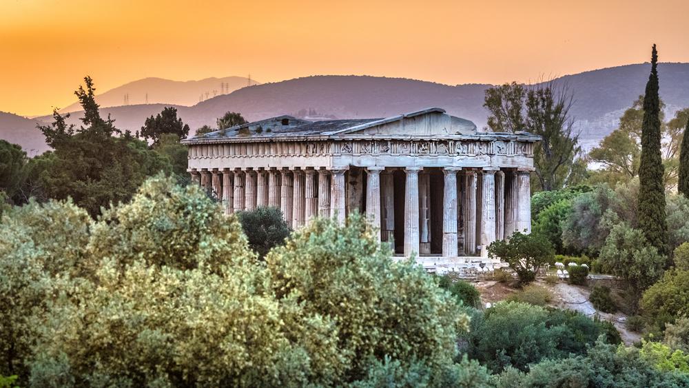 The Ancient Agora of Athens includes magnificent classical structures such as the Stoa of Attalos, the Church of the Holy Apostles, and the Temple of Hephaestus. (Ruben M Ramos/Shutterstock)