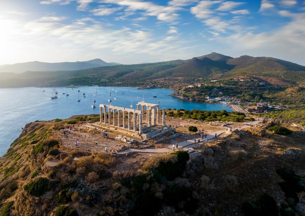 The ruins of the Temple of Poseidon still stand at Cape Sounion, at the edge of Attica, Greece. (Sven Hansche/Shutterstock)