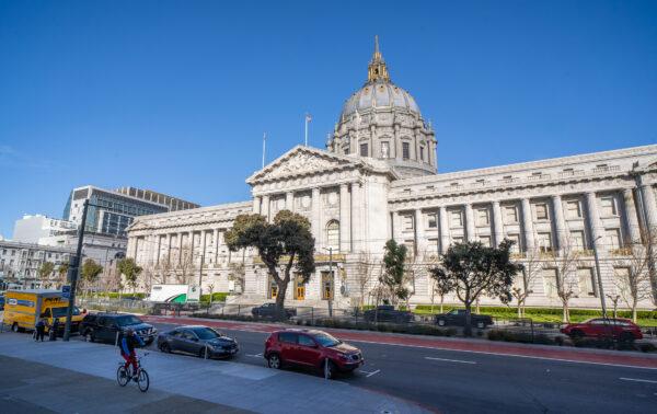 San Francisco City Hall on Feb. 22, 2023. (John Fredricks/The Epoch Times)