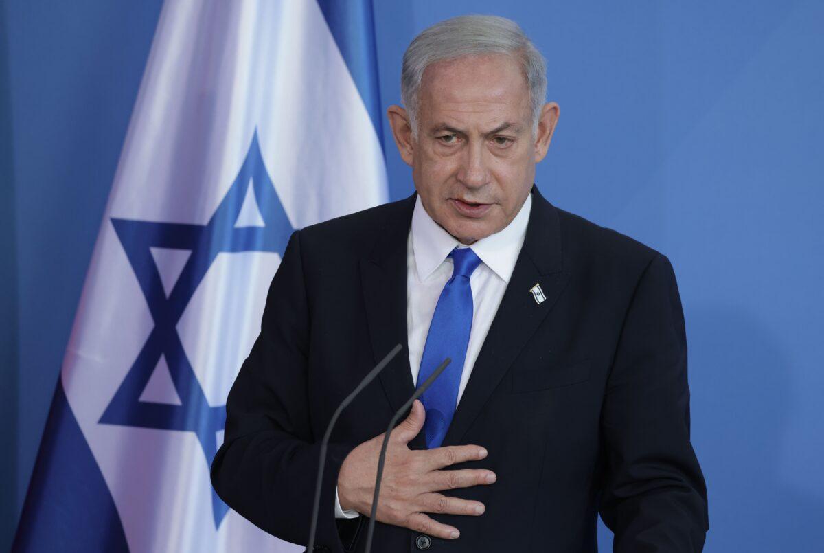 Israeli Prime Minister Benjamin Netanyahu in Berlin, Germany, on March 16, 2023. (Photo by Sean Gallup/Getty Images)