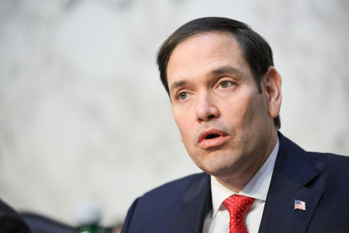 Senator and Senate Intelligence Committee Vice Chair Marco Rubio (R-Fla.), speaks during a hearing on worldwide threats, in Washington, on March 8, 2023. (Mandel Ngan/AFP via Getty Images)