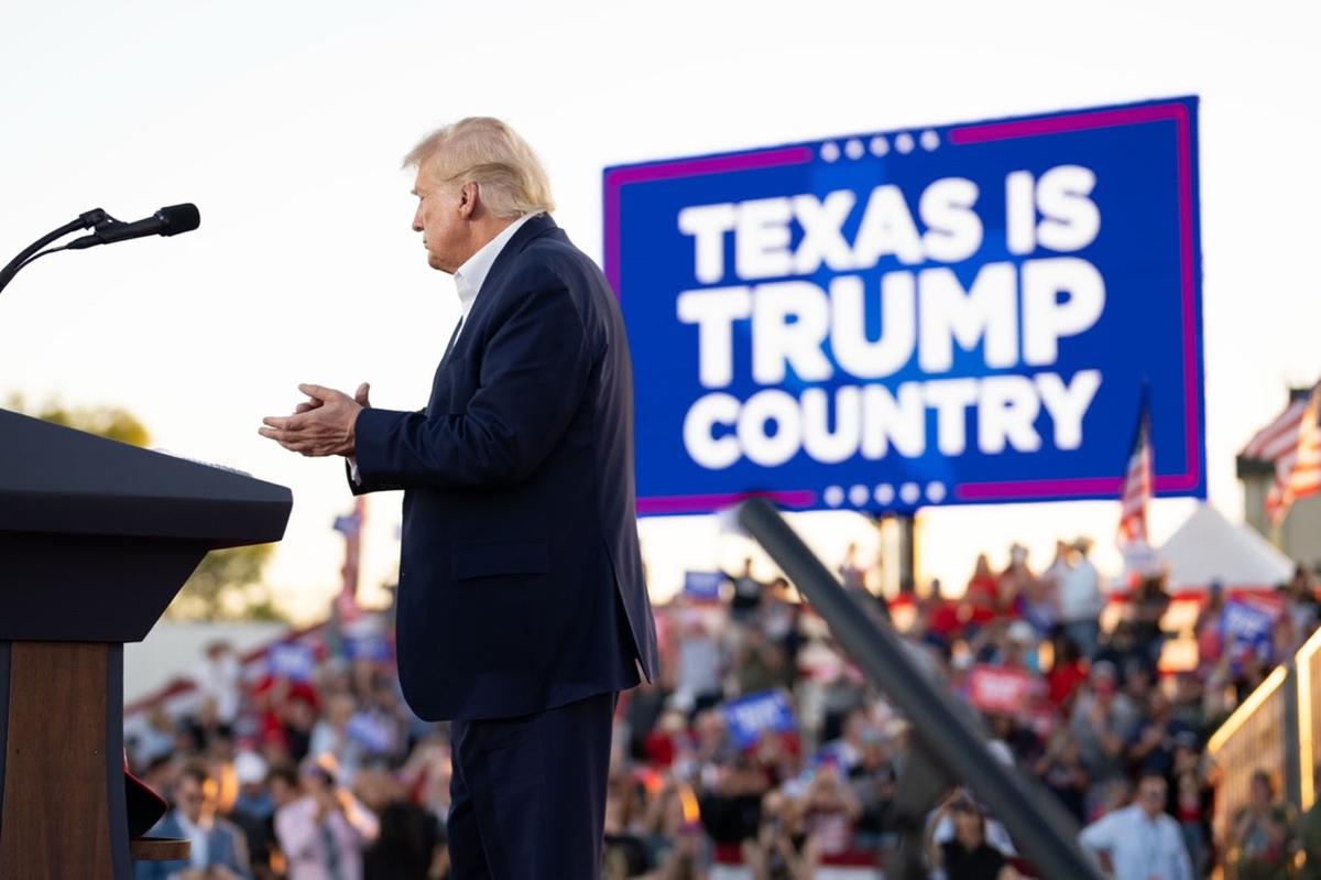 Former President Donald Trump greets supporters gathered in Waco, Texas, for his first official rally of the 2024 presidential campaign on March 25, 2023. (Courtesy of Donald J. Trump for President)