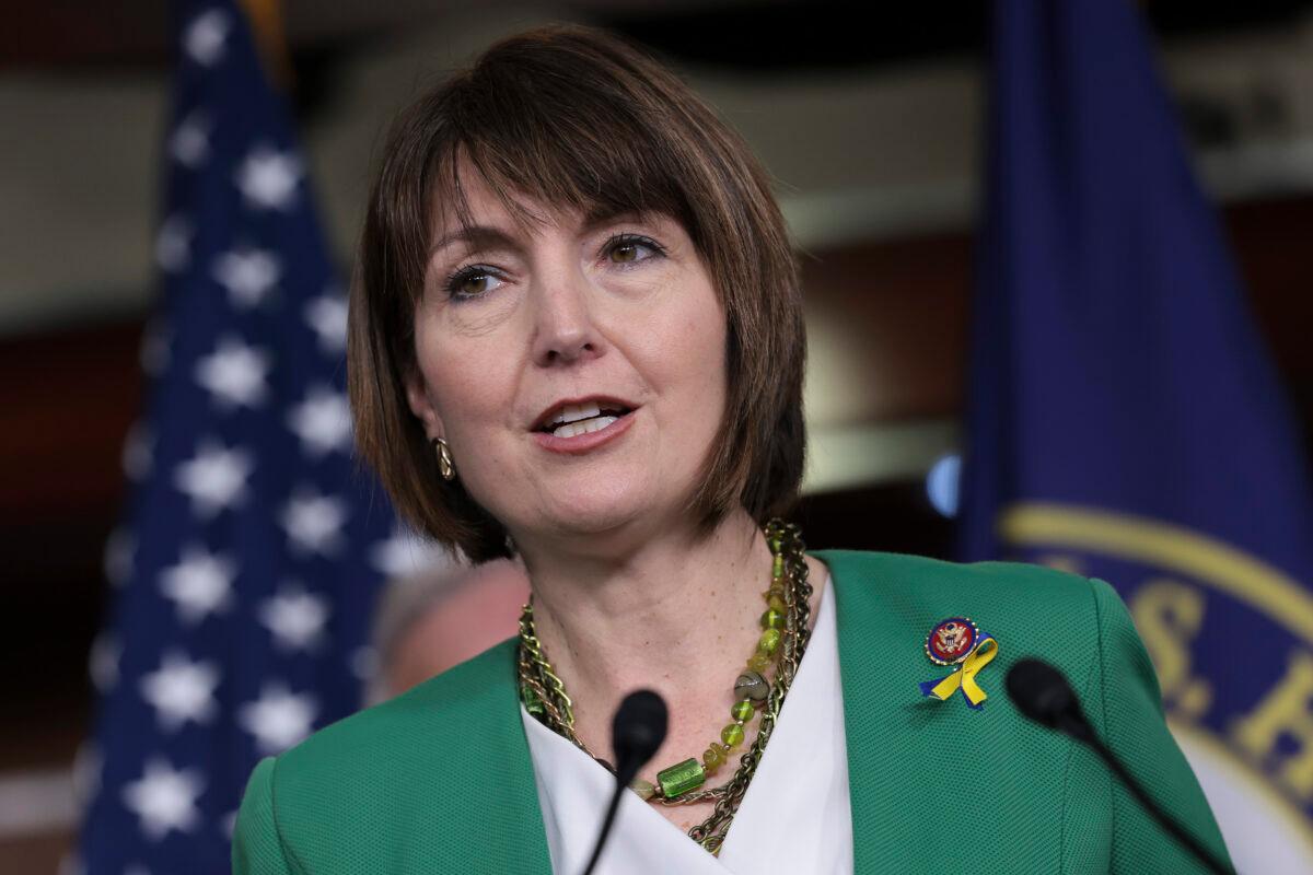 U.S. Rep. Cathy McMorris Rodgers (R-Wash.) speaks at a House Republican news conference on energy policy at the U.S. Capitol on March 08, 2022, in Washington, D.C. (Kevin Dietsch/Getty Images)