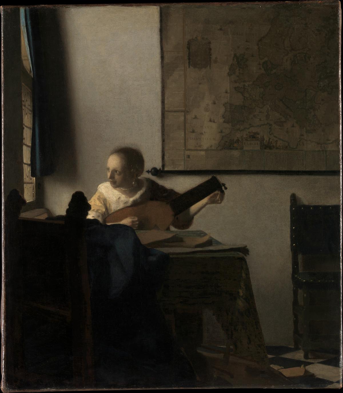"Young Woman With a Lute," circa 1662–63, by Johannes Vermeer. Oil on canvas. The Metropolitan Museum of Art, New York. (Public Domain)