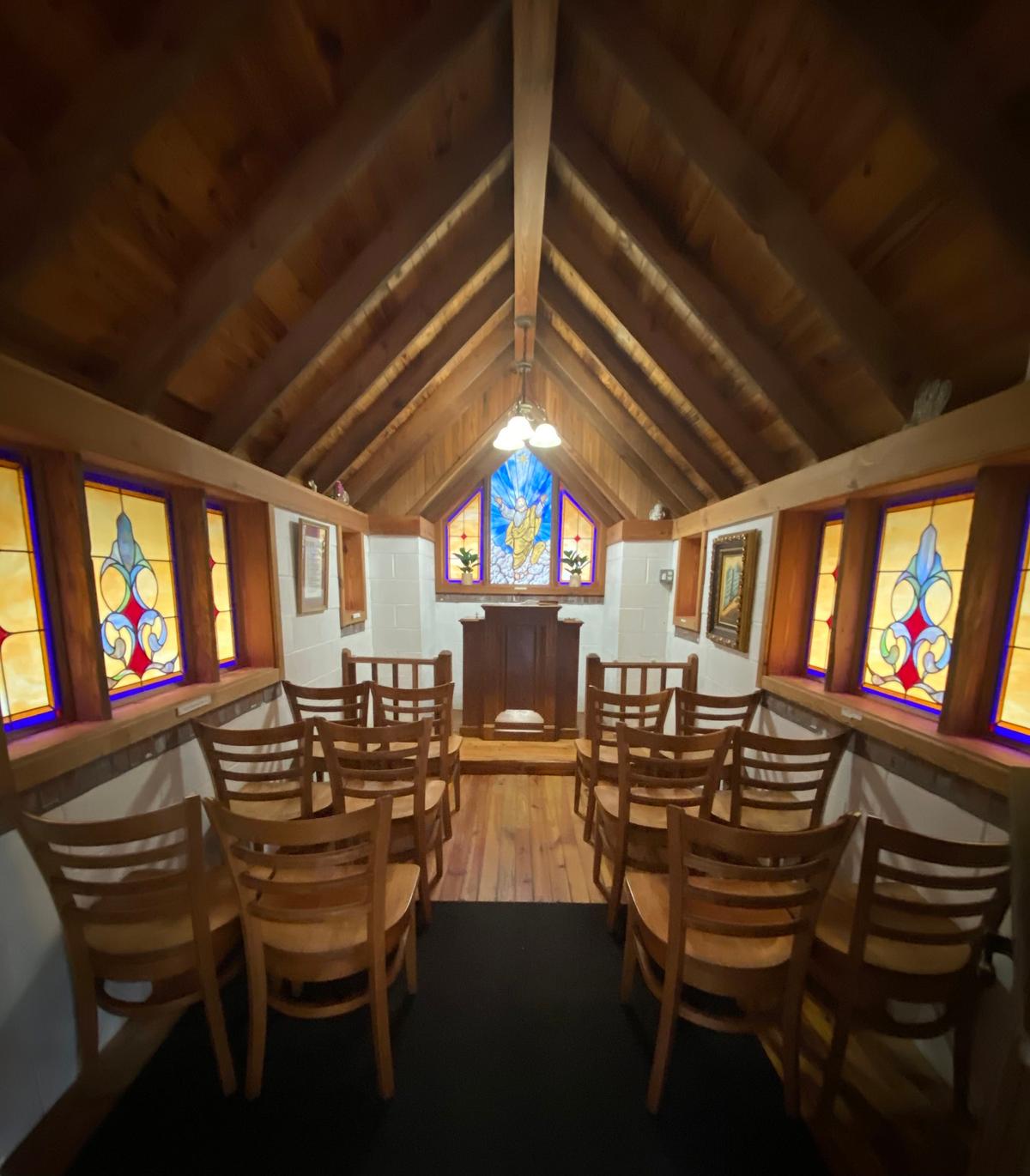 Located in Townsend, Georgia, the Smallest Church in the United States is a nondenominational, 12-seat church built in 1949. (Ligaya Figueras/The Atlanta Journal-Constitution/TNS)