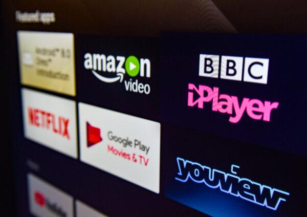 File photo of programme viewing apps, including Amazon Video, BBC iPlayer, Netflix, Google Play, and Youview, on March 19, 2019. (Nicholas T. Ansell/PA Media)
