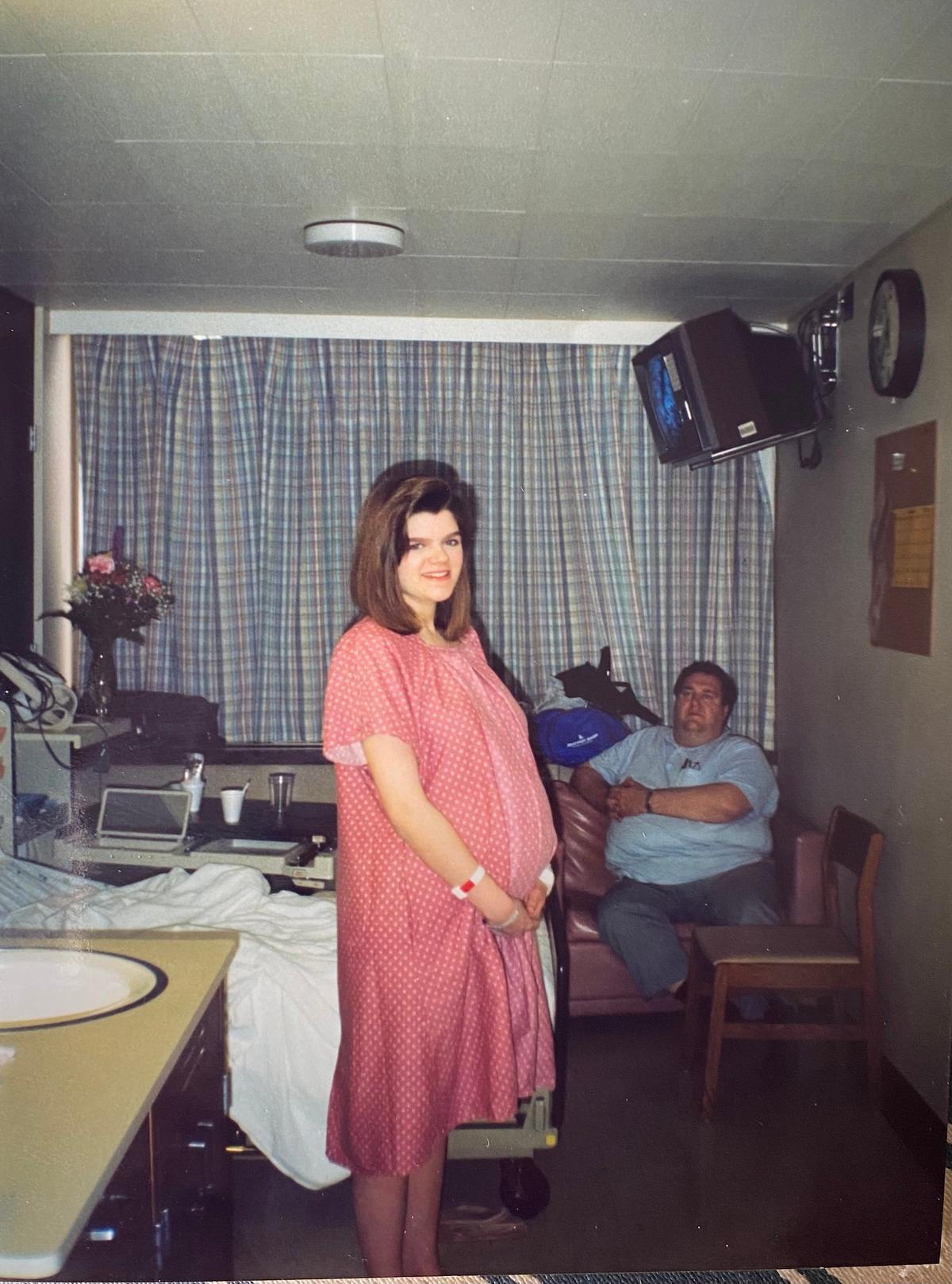 Kathleen pregnant with her son Nathan in 1990. (Courtesy of Kathleen Folan)