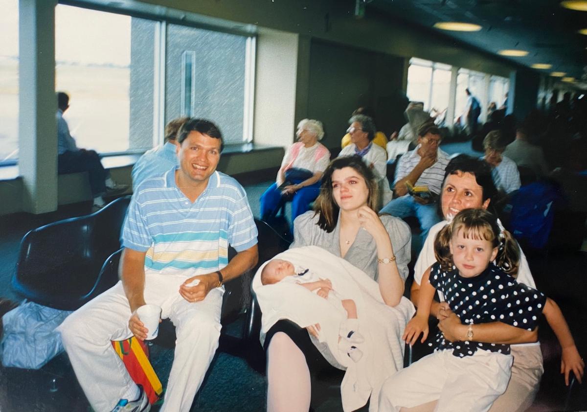Kathleen and the Sullivans at the airport. (Courtesy of Kathleen Folan)