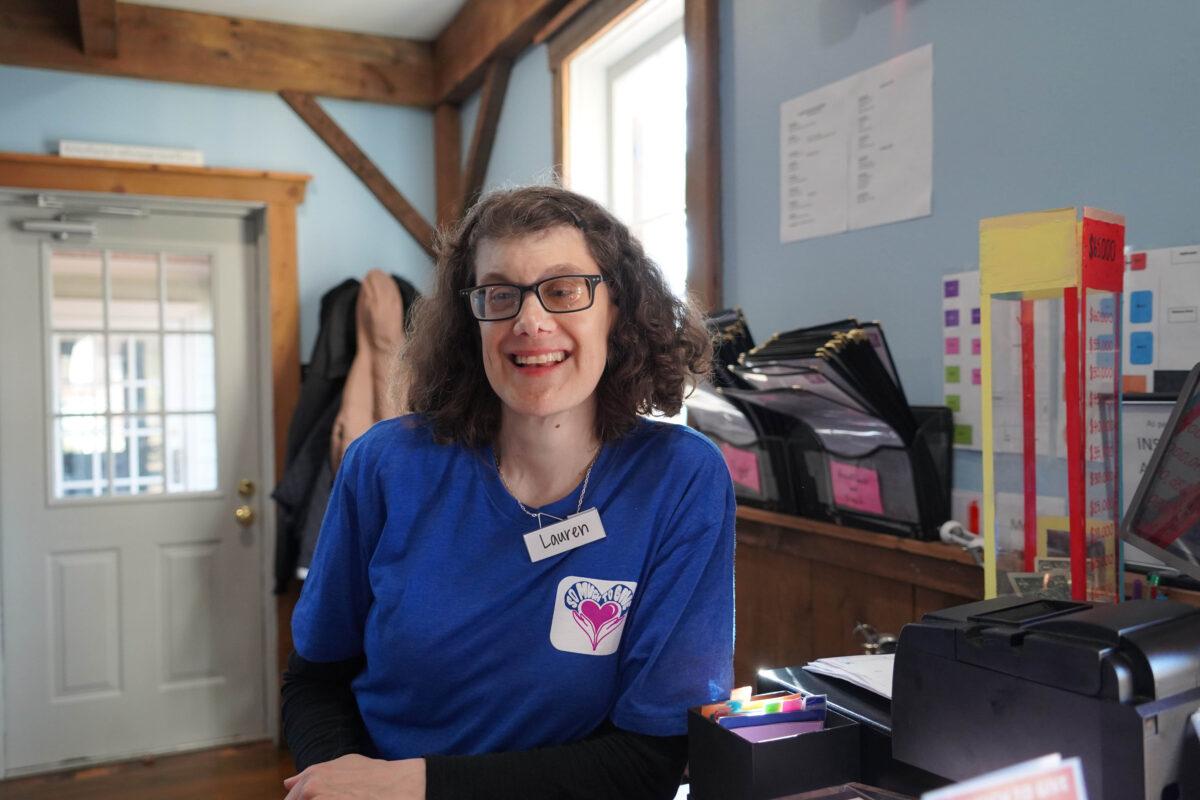 Lauren Oppelt, a hostess of the So Much to Give Inclusive Café, says: “To me, it's not work, [but] it's fun,” on March 26, 2023. (William Huang/The Epoch Times)