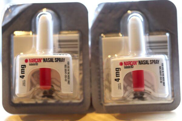 A package of Narcan (Naloxone HCI) nasal spray is displayed. (Justin Sullivan/Getty Images)